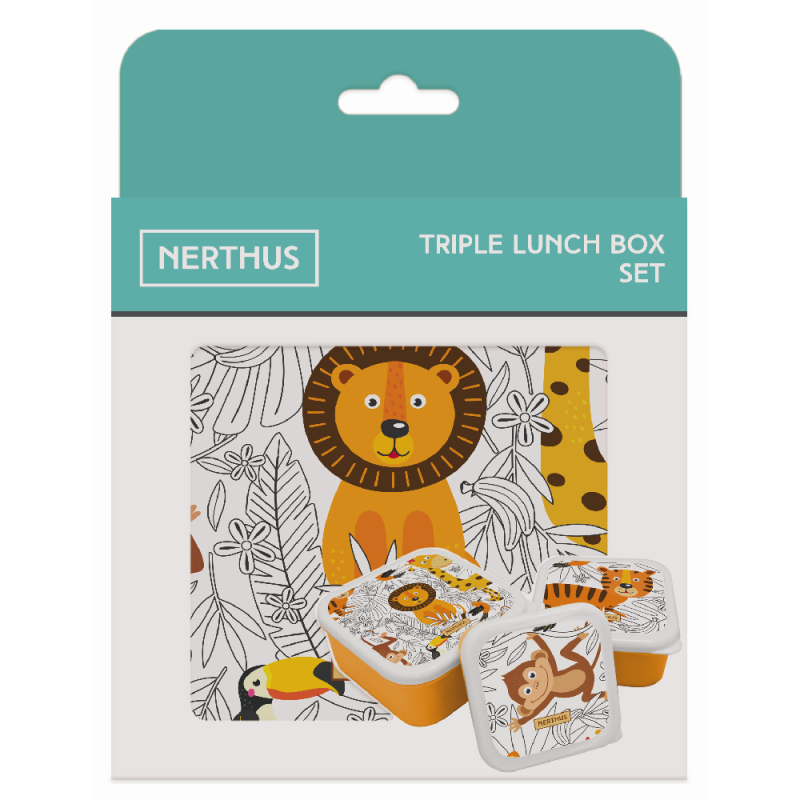 Nerthus Kitchenware Fiambreras Apilables Para Niños Leones