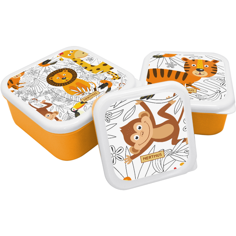 nerthus kitchenware Fiambreras Apilables para Niños Leones