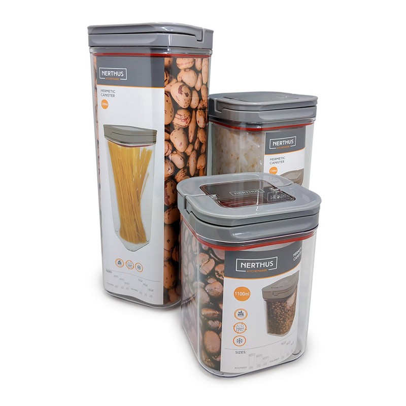 Nerthus Kitchenware Hermético Alimentos Cuad 1700 ML