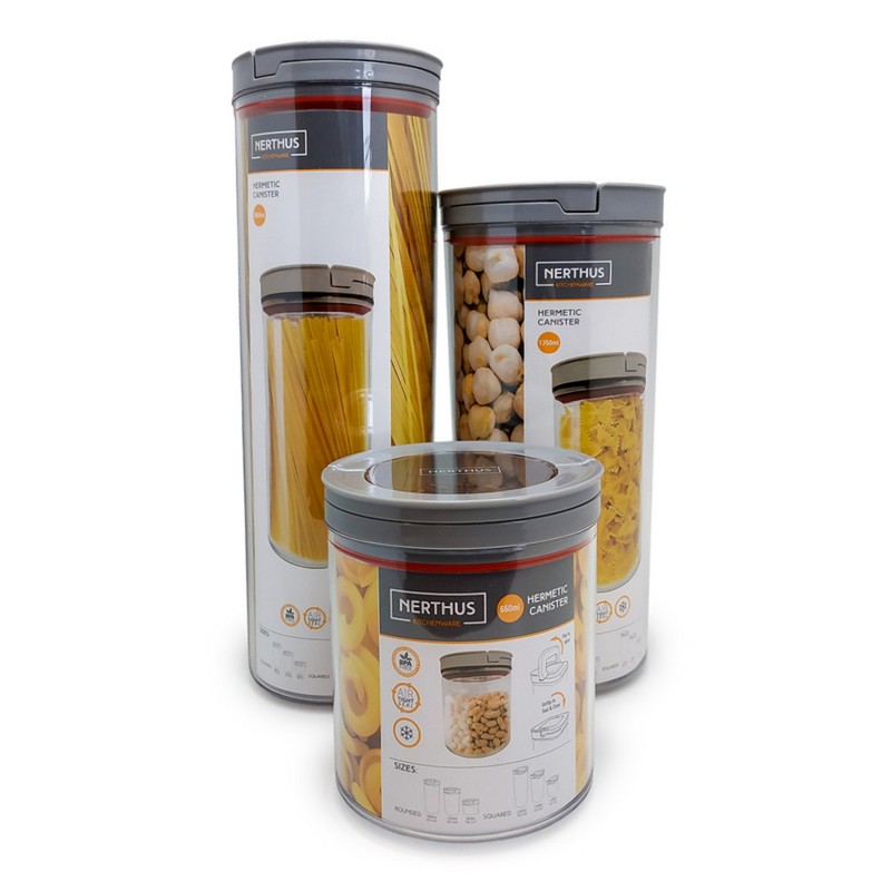 Nerthus Kitchenware Hermético Alimentos Red 1350 ML