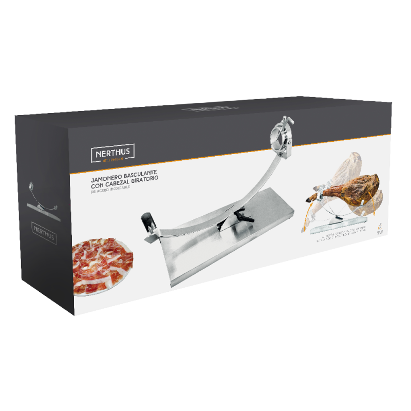 Nerthus Kitchenware Jamonero Basculante Y Cabezal Giratorio Acero Inoxidable
