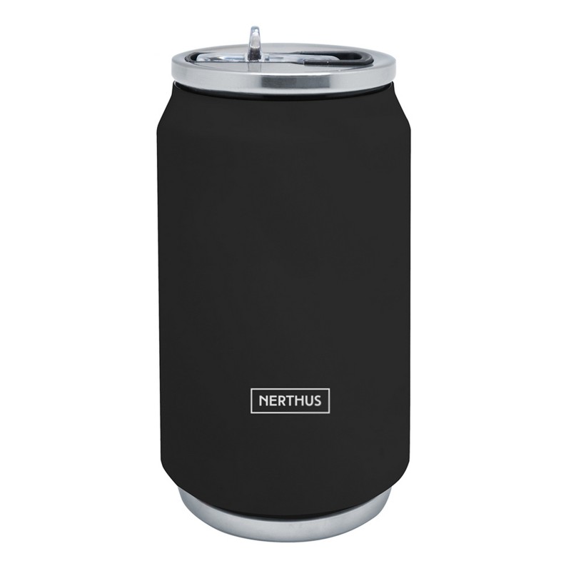 nerthus kitchenware Lata isotérmica color NEGRO 330ml doble pared