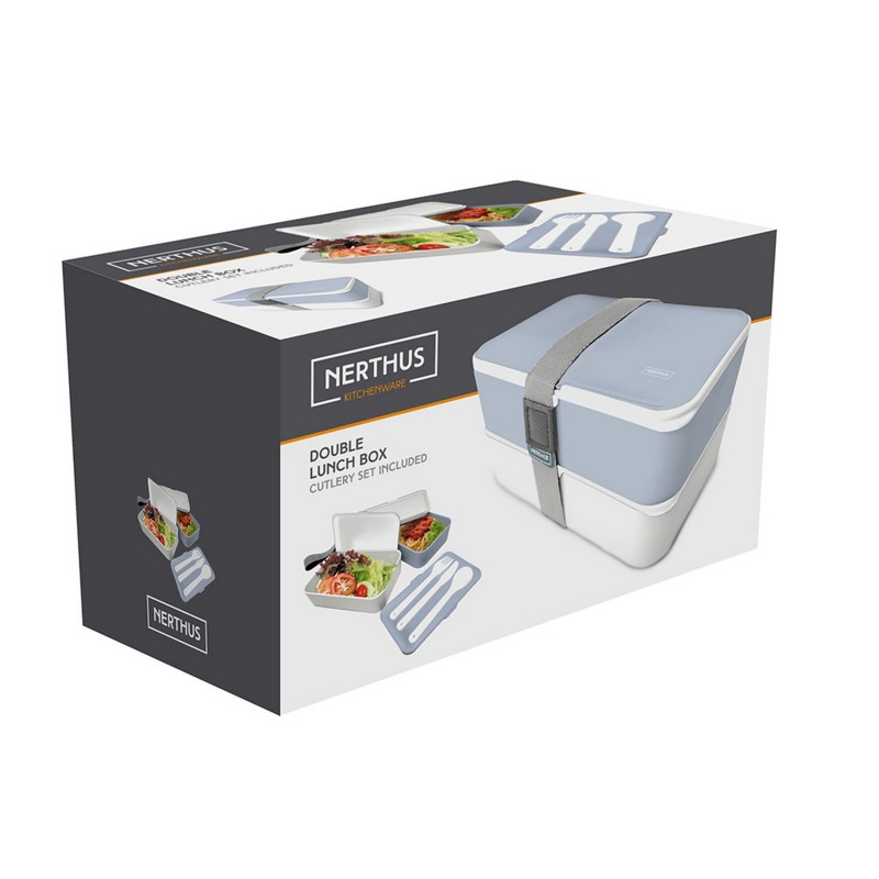 Nerthus Kitchenware Doble Lunch Box Azul