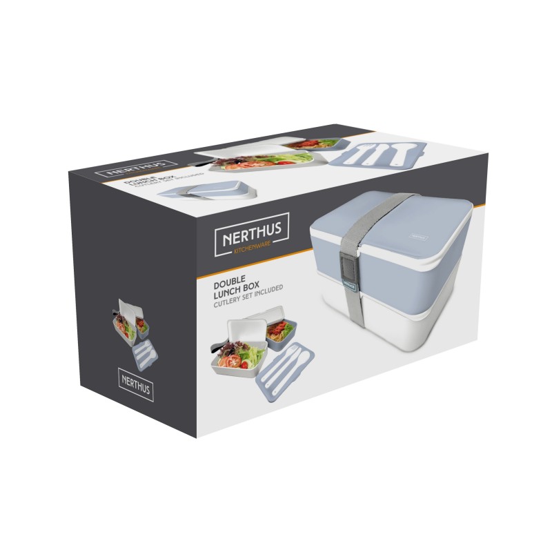 Nerthus Kitchenware Doble Lunch Box Azul