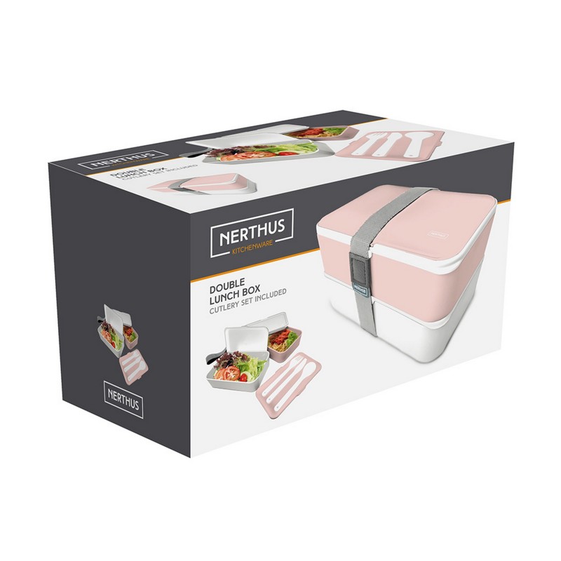 Nerthus Kitchenware Doble Lunch Box Rosa
