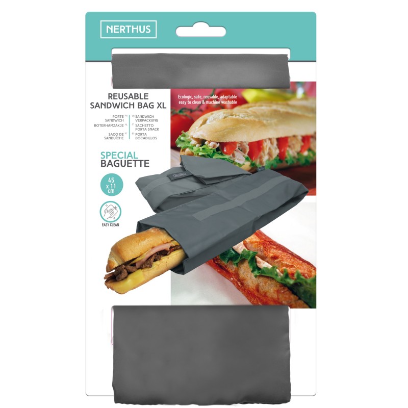 Nerthus Kitchenware Porta Bocadillo Baguette Gris