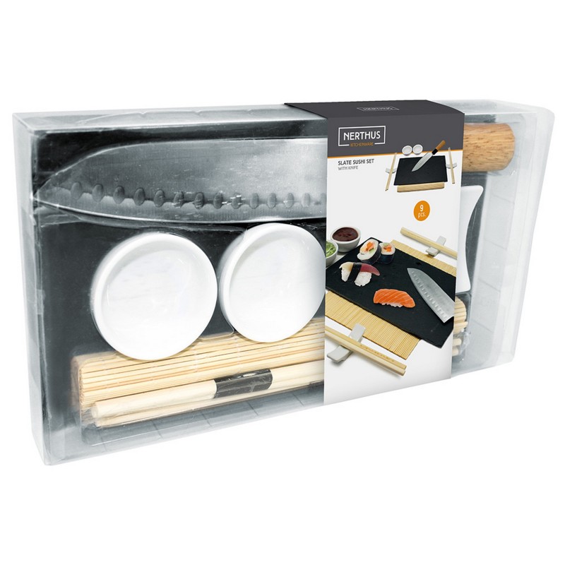 Nerthus Kitchenware Set De Sushi Negro / Plata