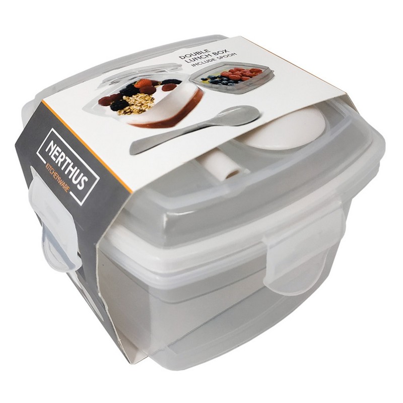 Nerthus Kitchenware Tartera Doble Con Cuchara