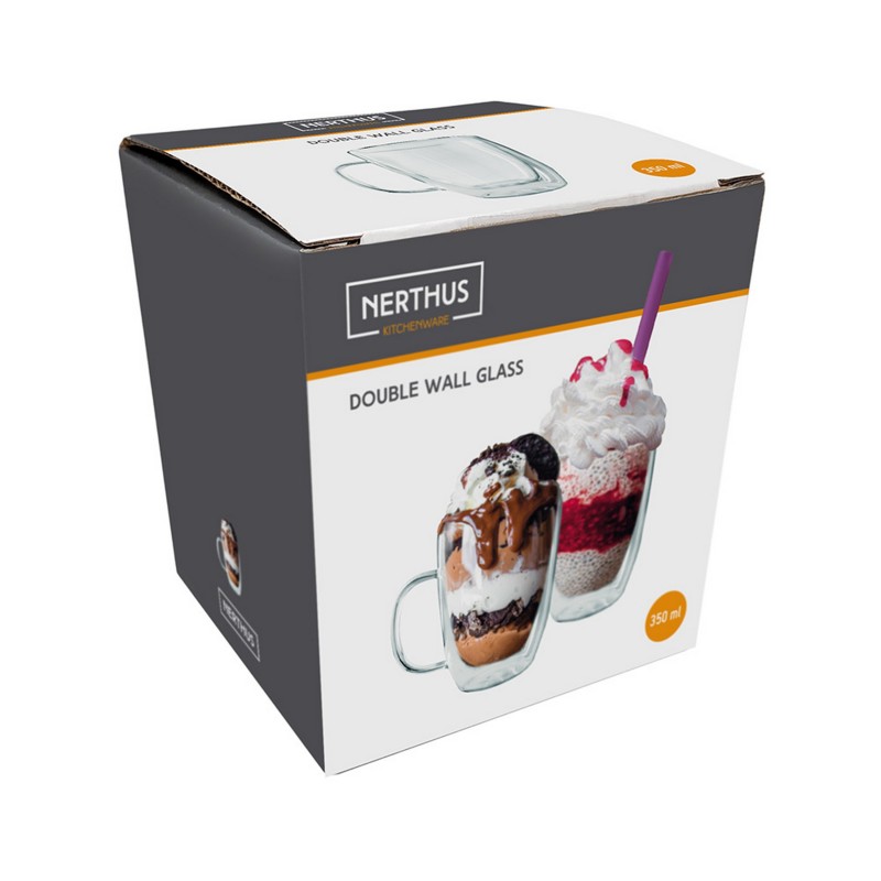 Nerthus Kitchenware Taza De Cristal De Doble Pared