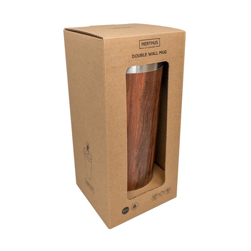 Nerthus Kitchenware Termo Café Doble Pared - Madera