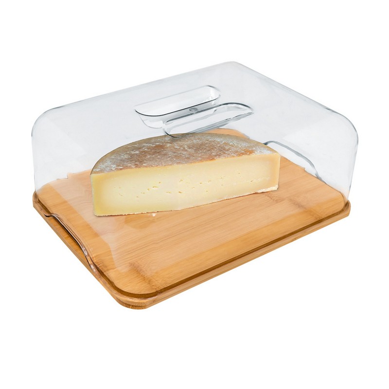 Nerthus Kitchenware Quesera Cúpula De PVC Caja Madera