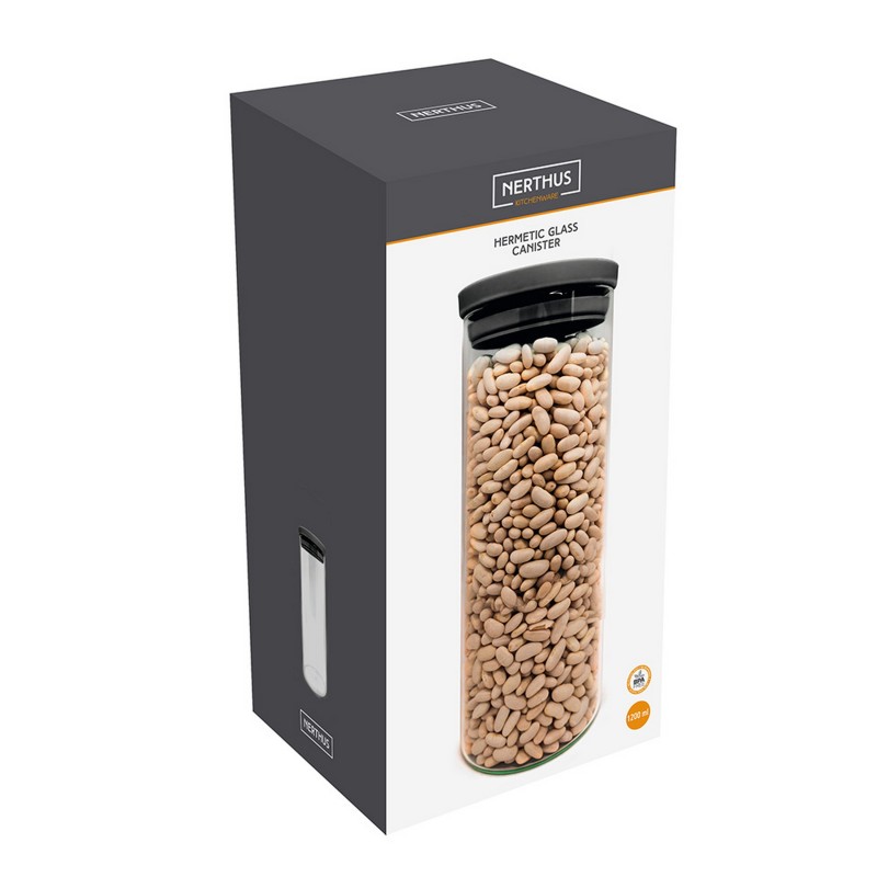 Nerthus Kitchenware Recipiente Hermético De Cristal 1200 Ml