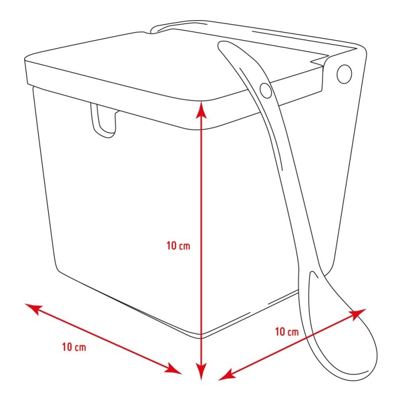 Nerthus Kitchenware Salero De Porcelana Extragrande Cuadrado Con Tapa De Madera Y Cuchara Blanco