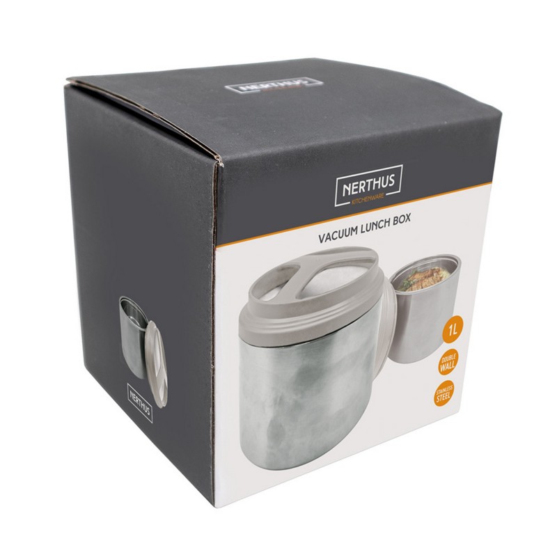 Nerthus Kitchenware Termo De Sólidos De Doble Pared De Acero Inoxidable 1 Litro
