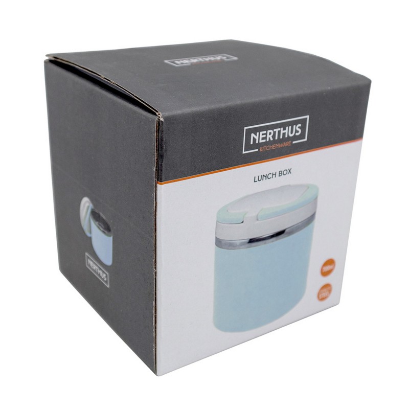 Nerthus Kitchenware Termo Doble Pared Acero Inoxidable Azul Pastel 700 Ml