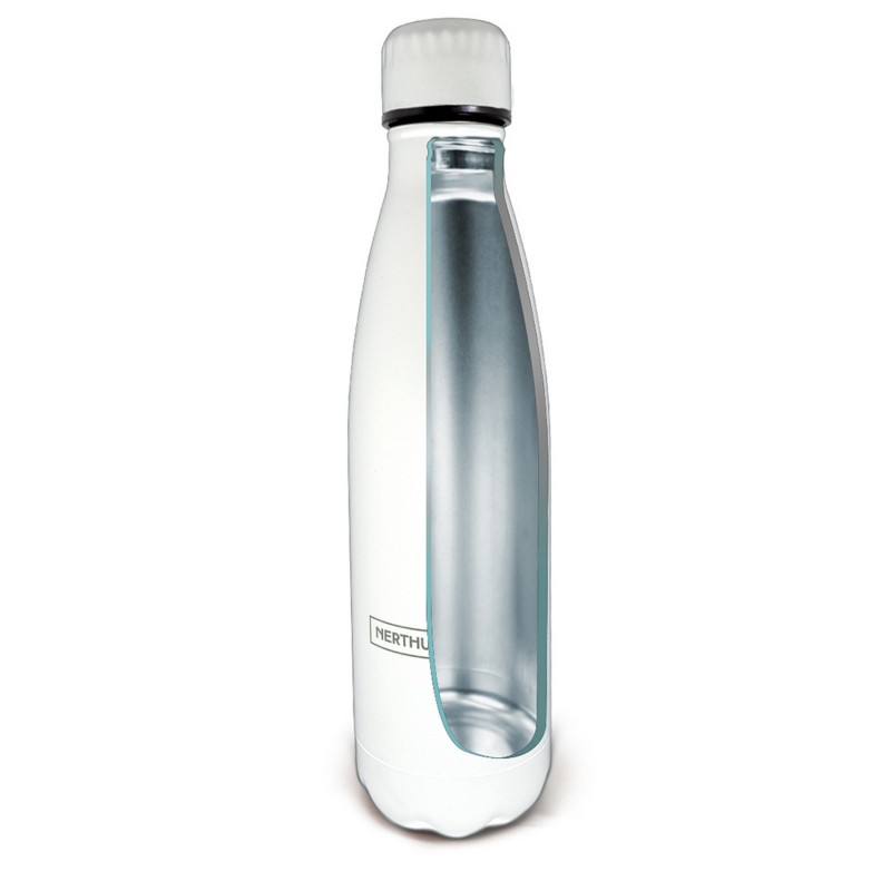 Nerthus Kitchenware Termo Doble Pared Vintage De Acero Inoxidable Color Blanco 500 Ml