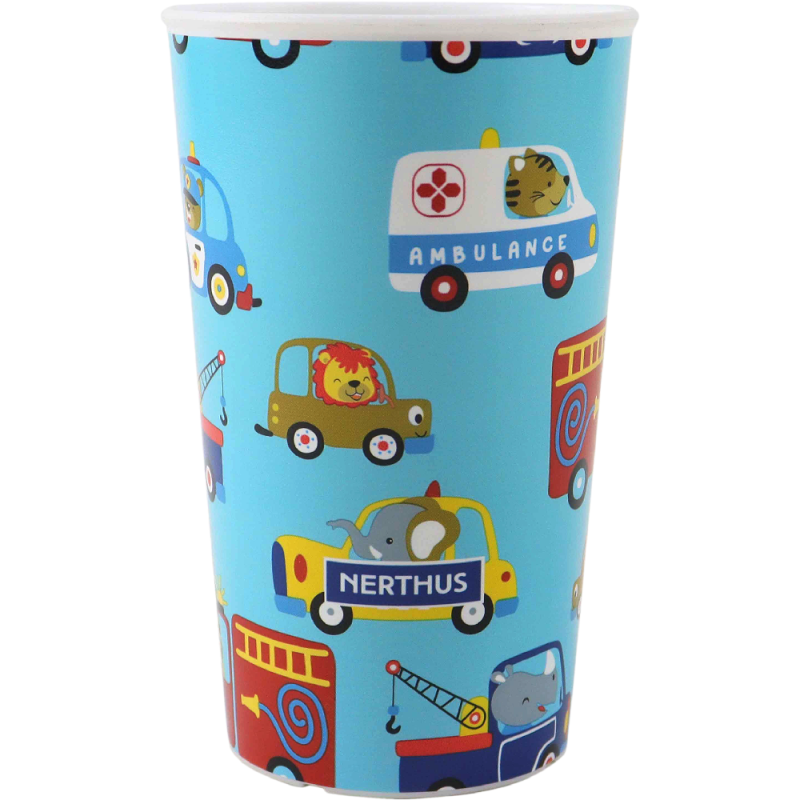 Nerthus Kitchenware Vaso Plástico Infantil De 250 Ml Coches