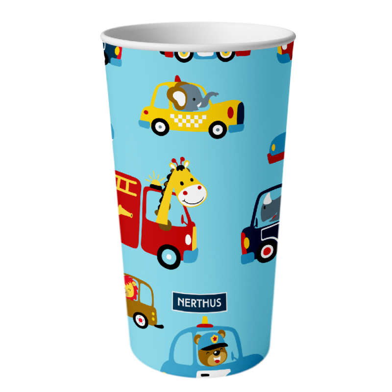 nerthus kitchenware Vaso plástico Infantil de 250 ml Coches