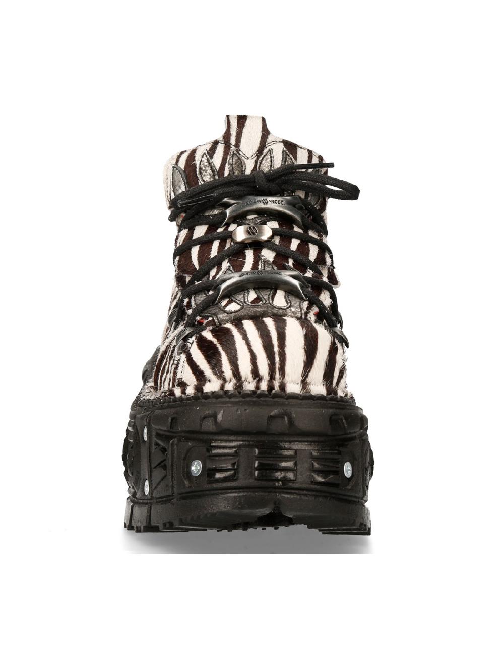 New Rock ANKLE BOOT ANIMAL PRINT IMPERFECT TANK WITH LACES M-MET011-C10