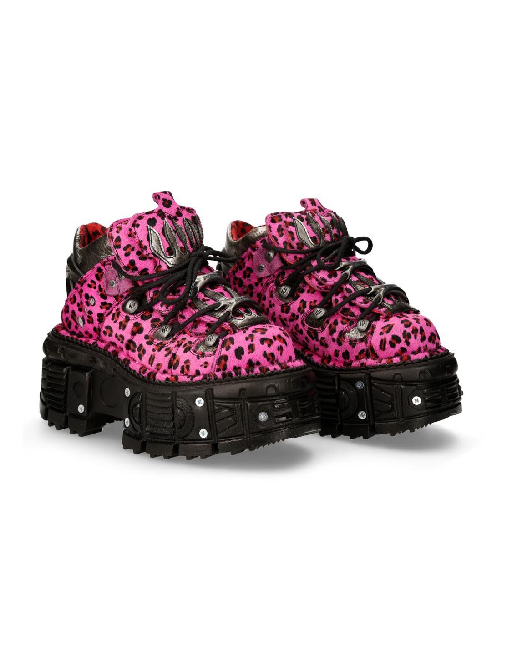 new rock ANKLE BOOT ANIMAL PRINT IMPERFECT TANK WITH LACES M-MET011-C8