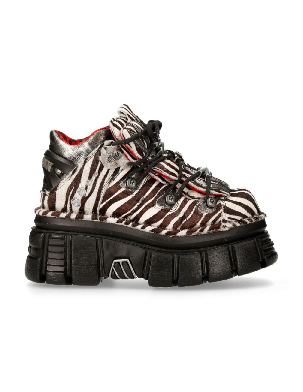 New Rock ANKLE BOOT ANIMAL PRINT TOWER WITH LACES M-MET011-C9