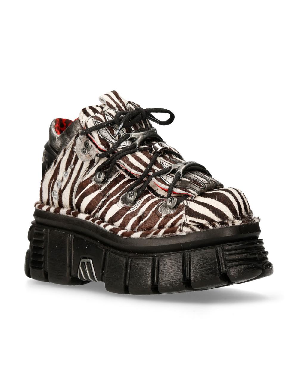 New Rock ANKLE BOOT ANIMAL PRINT TOWER WITH LACES M-MET011-C9