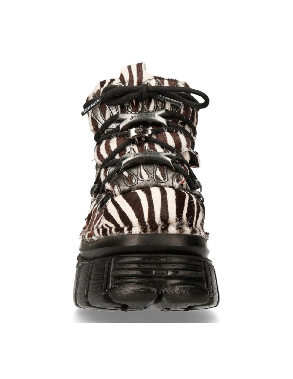 New Rock ANKLE BOOT ANIMAL PRINT TOWER WITH LACES M-MET011-C9