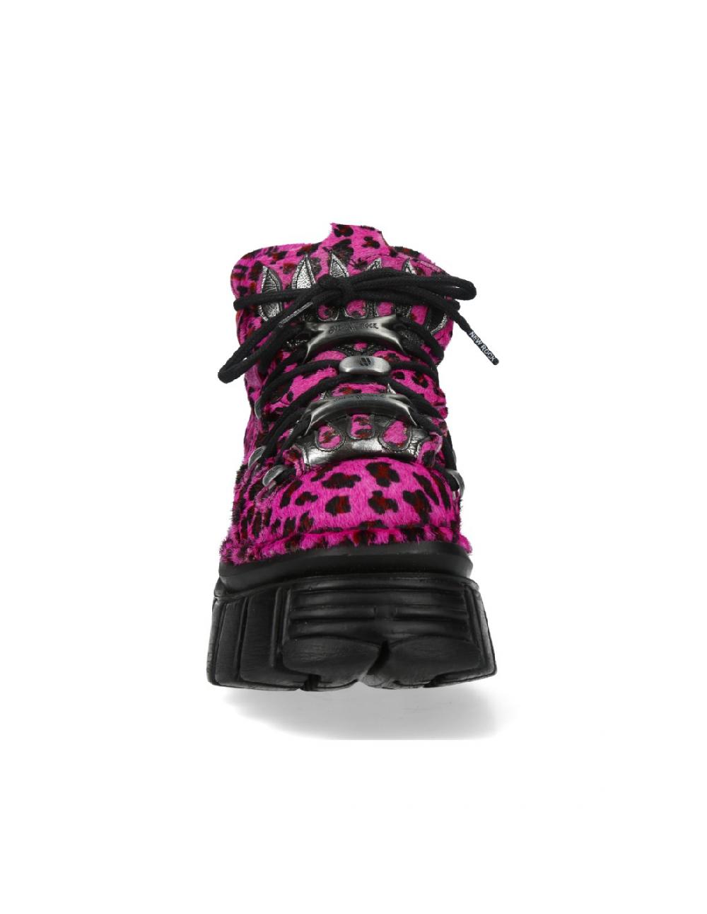 New Rock ANKLE BOOT ANIMAL PRINT TOWER WITH LACES M-MET011-C7