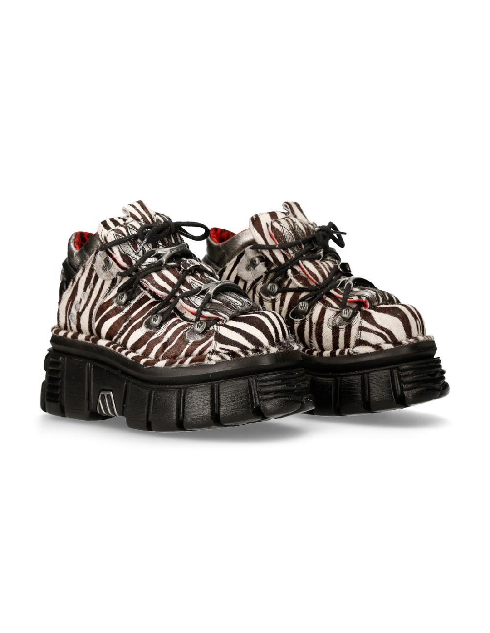 new rock ANKLE BOOT ANIMAL PRINT TOWER WITH LACES M-MET011-C9