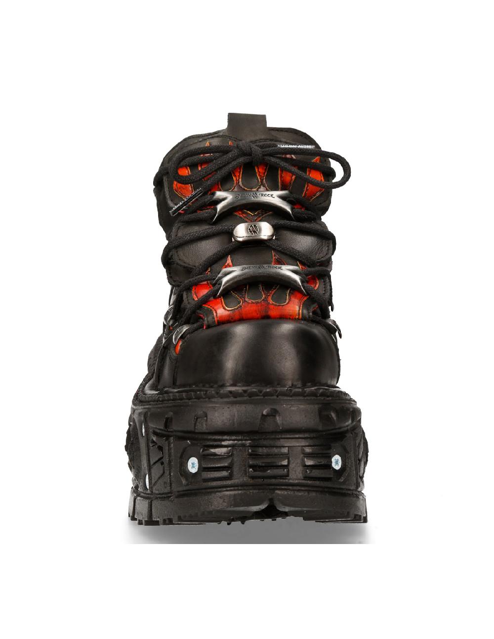 New Rock ANKLE BOOT BLACK IMPERFECT TANK WITH LACES M-MET011-C12