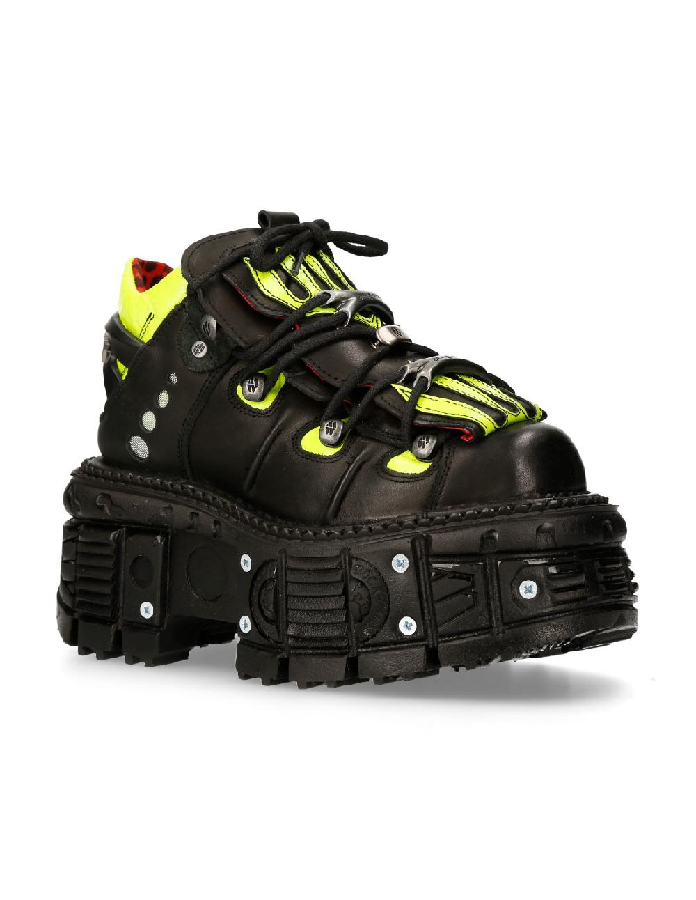 New Rock ANKLE BOOT BLACK IMPERFECT TANK WITH LACES M-MET011-C2