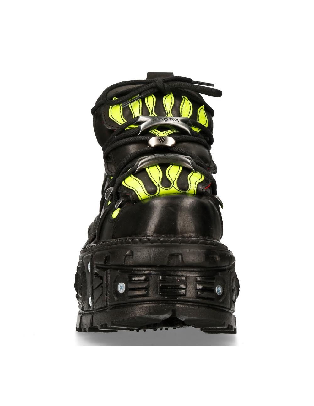 New Rock ANKLE BOOT BLACK IMPERFECT TANK WITH LACES M-MET011-C2
