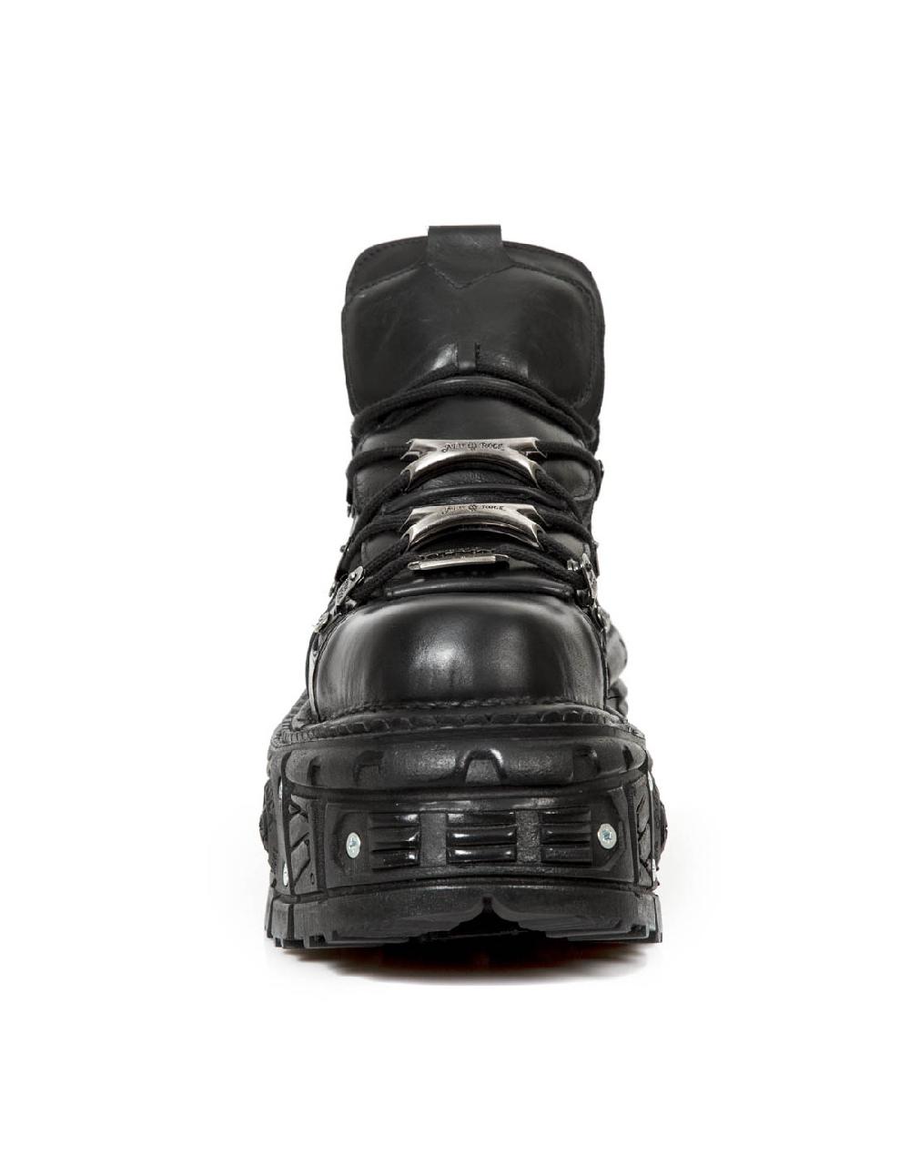 New Rock ANKLE BOOT BLACK IMPERFECT WITH LACES M-TANK006C-C6