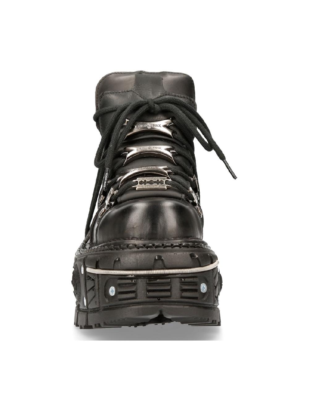 New Rock ANKLE BOOT BLACK IMPERFECT WITH LACES M-TANK006C-S1