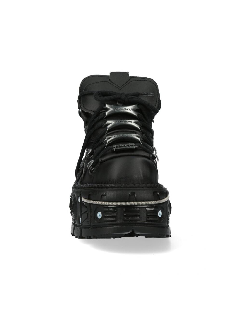 New Rock ANKLE BOOT BLACK IMPERFECT WITH LACES M-TANK006C-V1