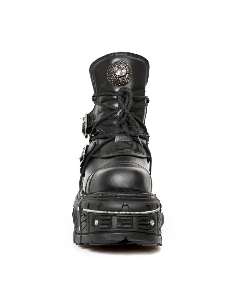New Rock ANKLE BOOT BLACK IMPERFECT WITH LACES M-TANK007-S1