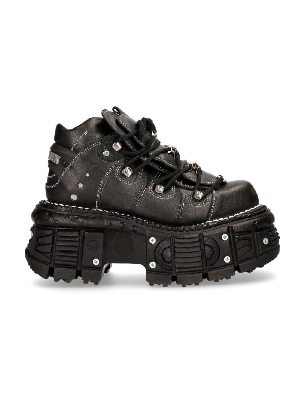 New Rock ANKLE BOOT BLACK IMPERFECT WITH LACES M-TANK106-C4