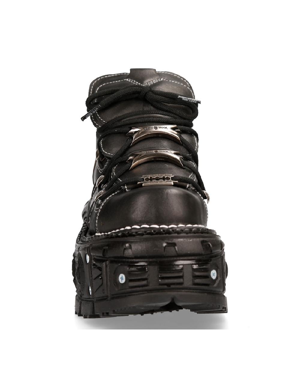 New Rock ANKLE BOOT BLACK IMPERFECT WITH LACES M-TANK106-C4