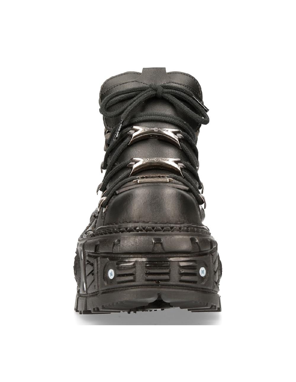 New Rock ANKLE BOOT BLACK IMPERFECT WITH LACES M-TANK106N-V2