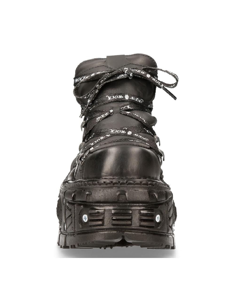 New Rock ANKLE BOOT BLACK IMPERFECT WITH LACES M-TANK106NLACE-C1
