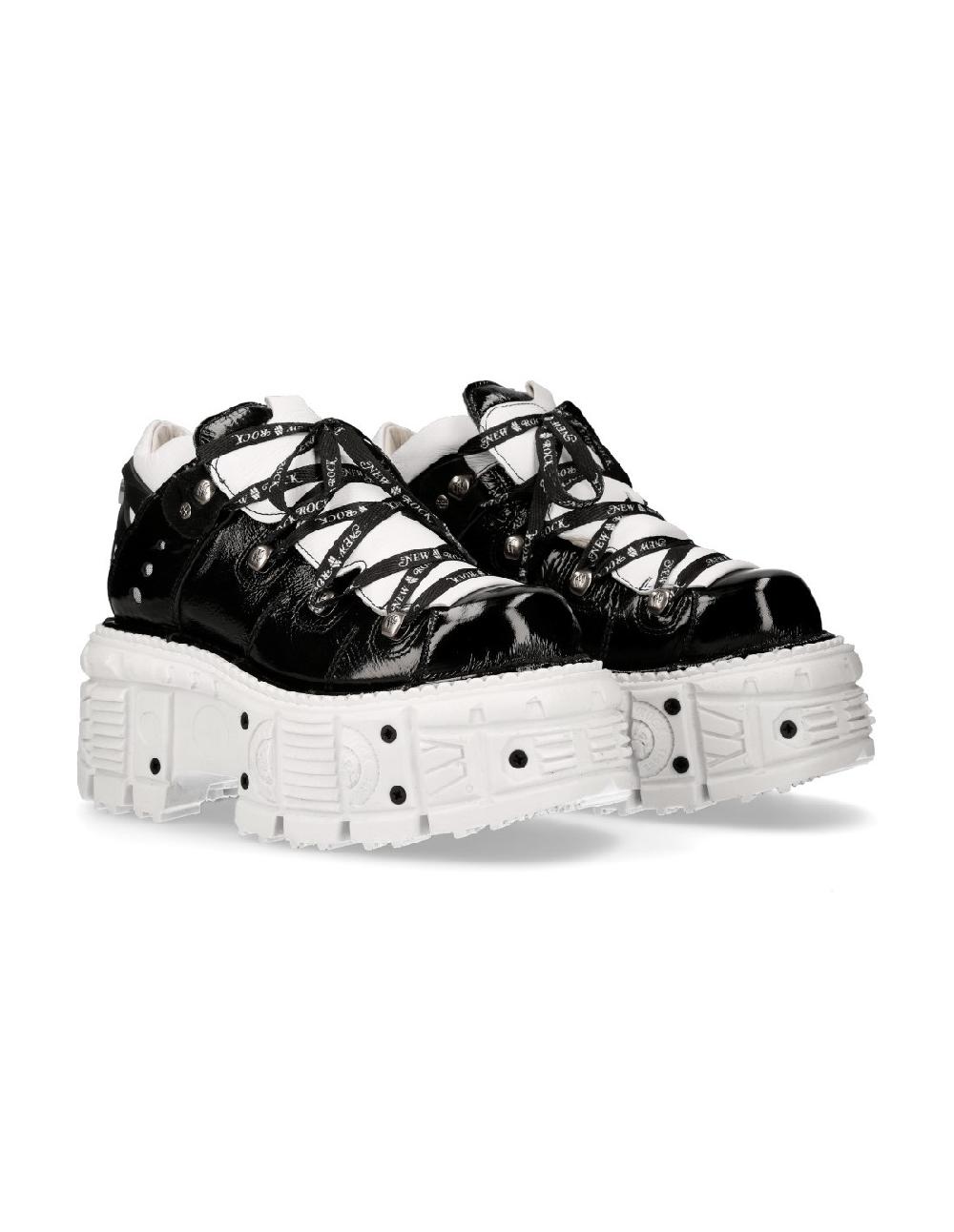 new rock ANKLE BOOT BLACK IMPERFECT WITH LACES M-TANK106NLACE-C6