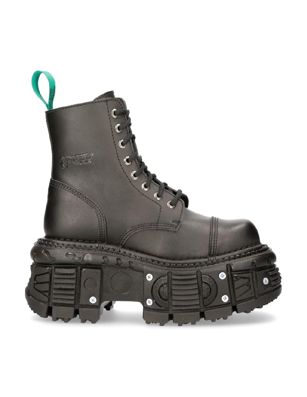 New Rock ANKLE BOOT BLACK IMPERFECT WITH LACES M-TANKMILI083C-V2