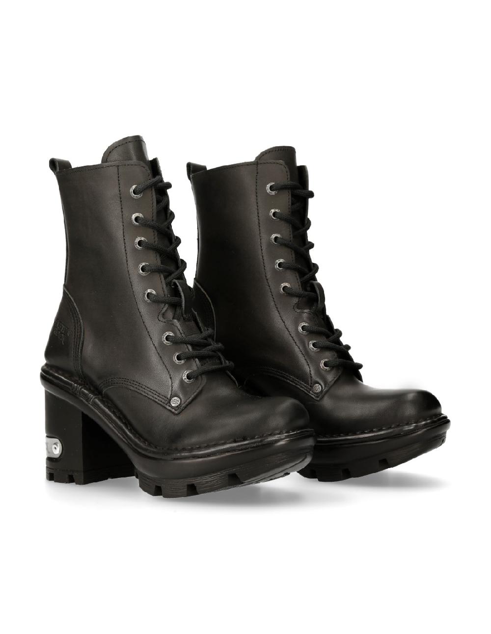 new rock ANKLE BOOT BLACK NEOTYRE WITH LACES M-NEOTYRE07X-S1