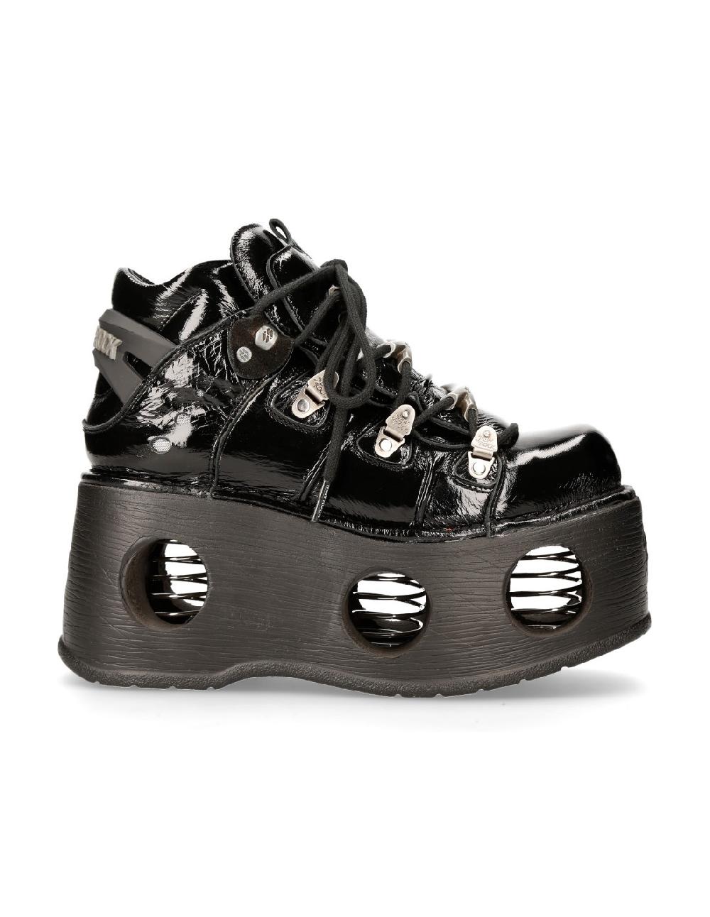 New Rock ANKLE BOOT BLACK NEPTUNO WITH LACES M-TANK006C-C8