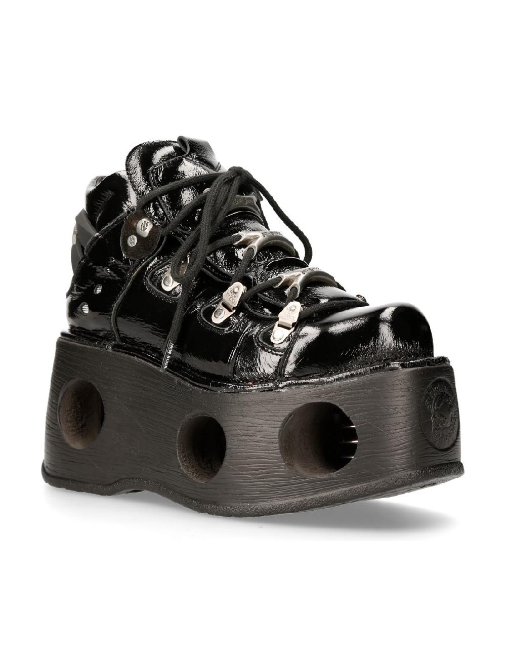 New Rock ANKLE BOOT BLACK NEPTUNO WITH LACES M-TANK006C-C8