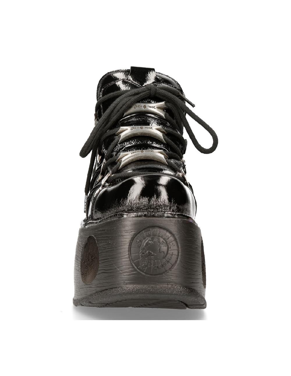 New Rock ANKLE BOOT BLACK NEPTUNO WITH LACES M-TANK006C-C8