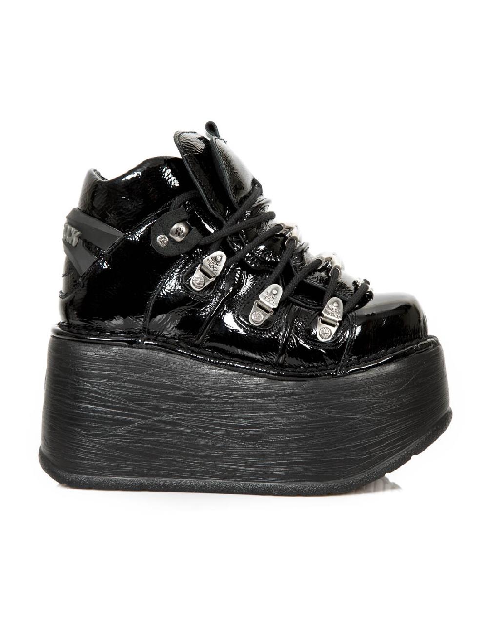New Rock ANKLE BOOT BLACK NEW WITH LACES M-TANK006C-C7