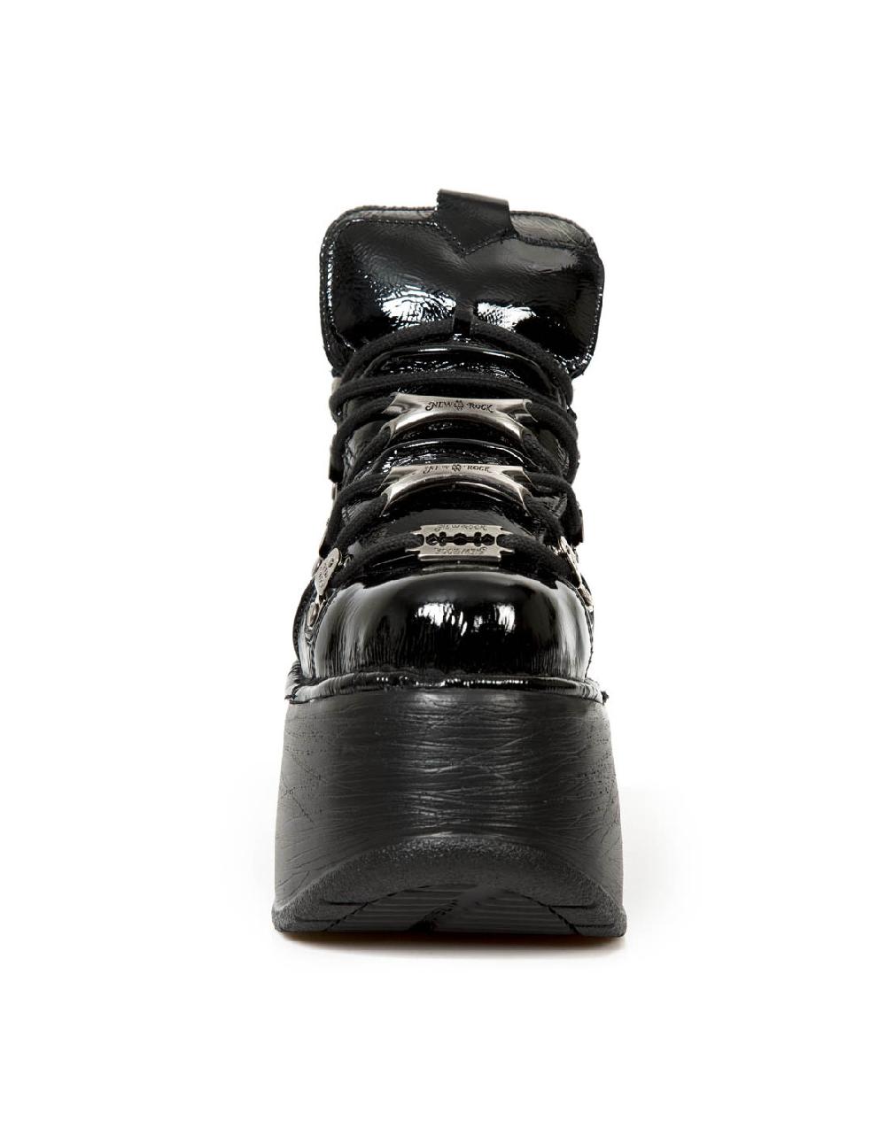 New Rock ANKLE BOOT BLACK NEW WITH LACES M-TANK006C-C7