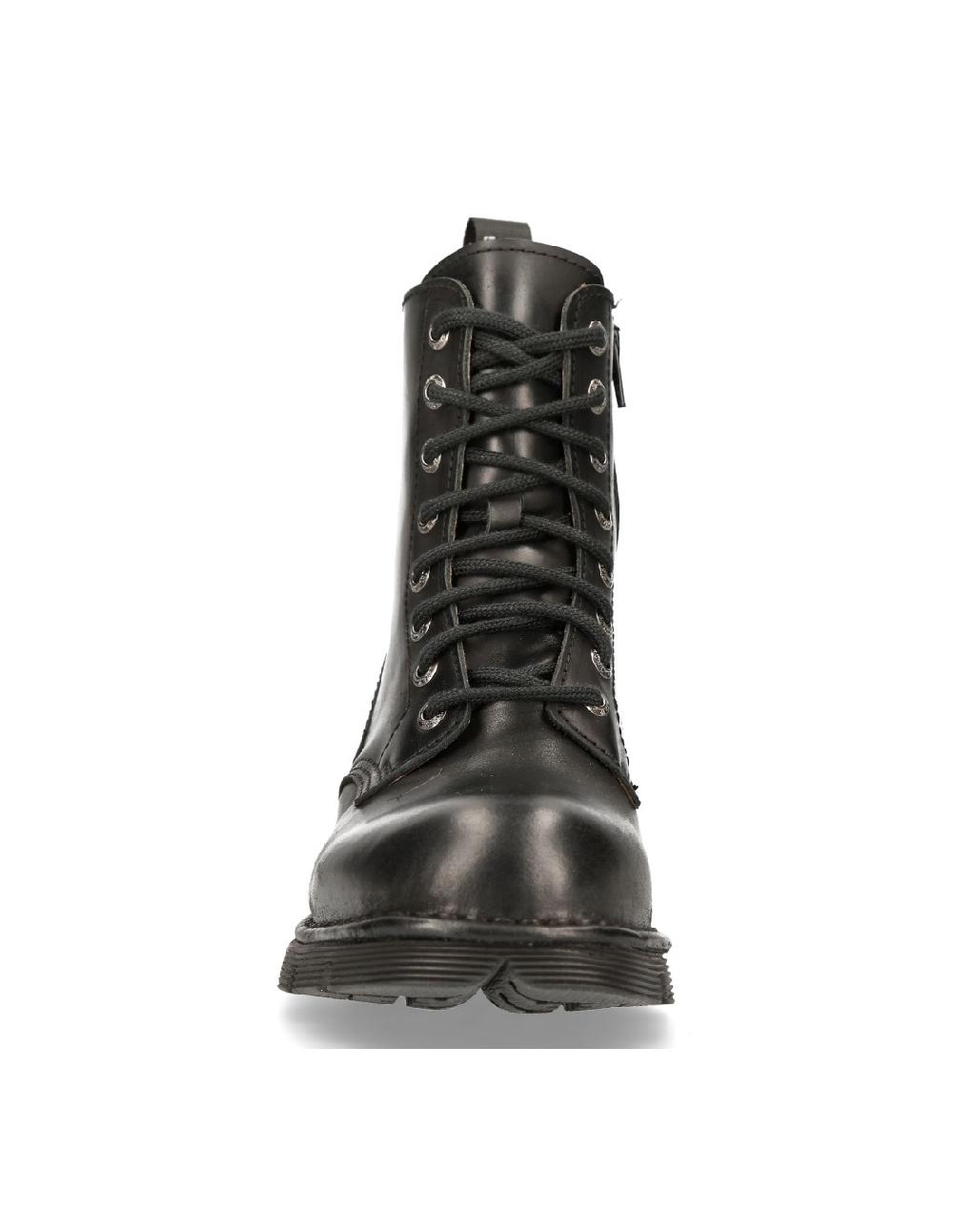 New Rock ANKLE BOOT BLACK PLANING WITH LACES M-NEWMILI084-S1