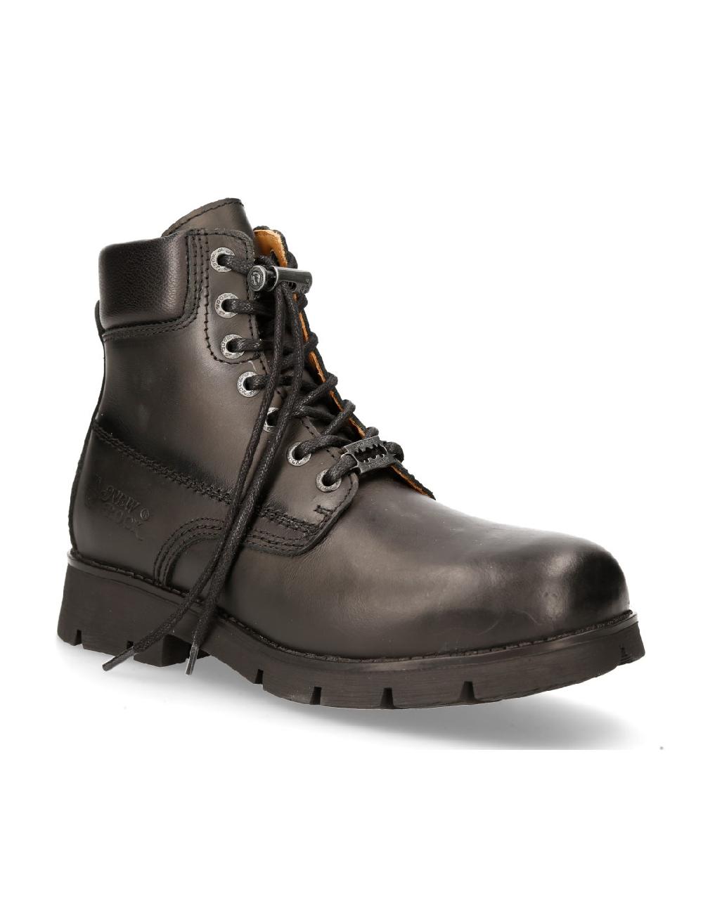 New Rock ANKLE BOOT BLACK RANGER WITH LACES M-RANGER046-S1